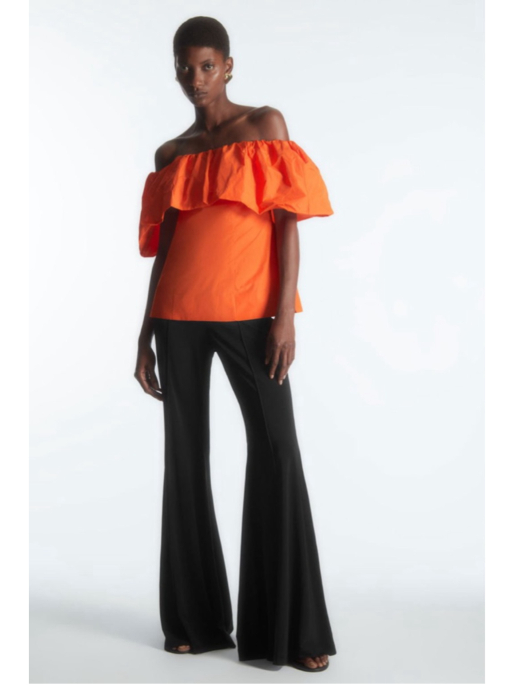 Women's COS Orange Off-the-Shoulder Blouse Size 2